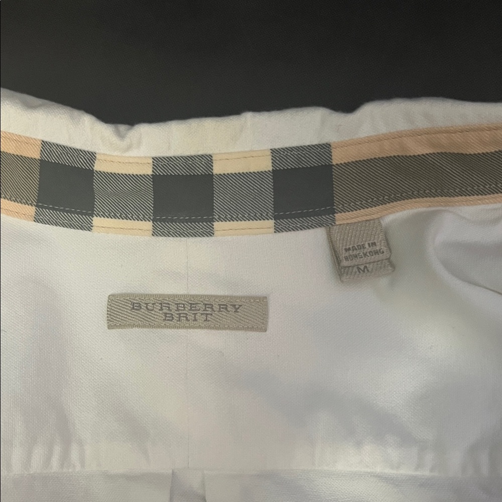 Burberry Brit White Shirt with Tan and Black Check